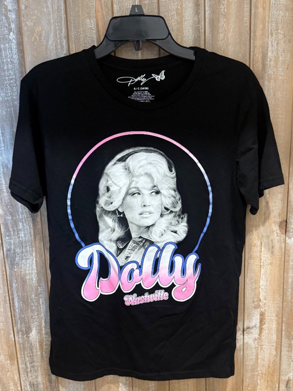 Dolly Parton Nashville Women's Short Sleeve T-Shirt Small  Black Country Western